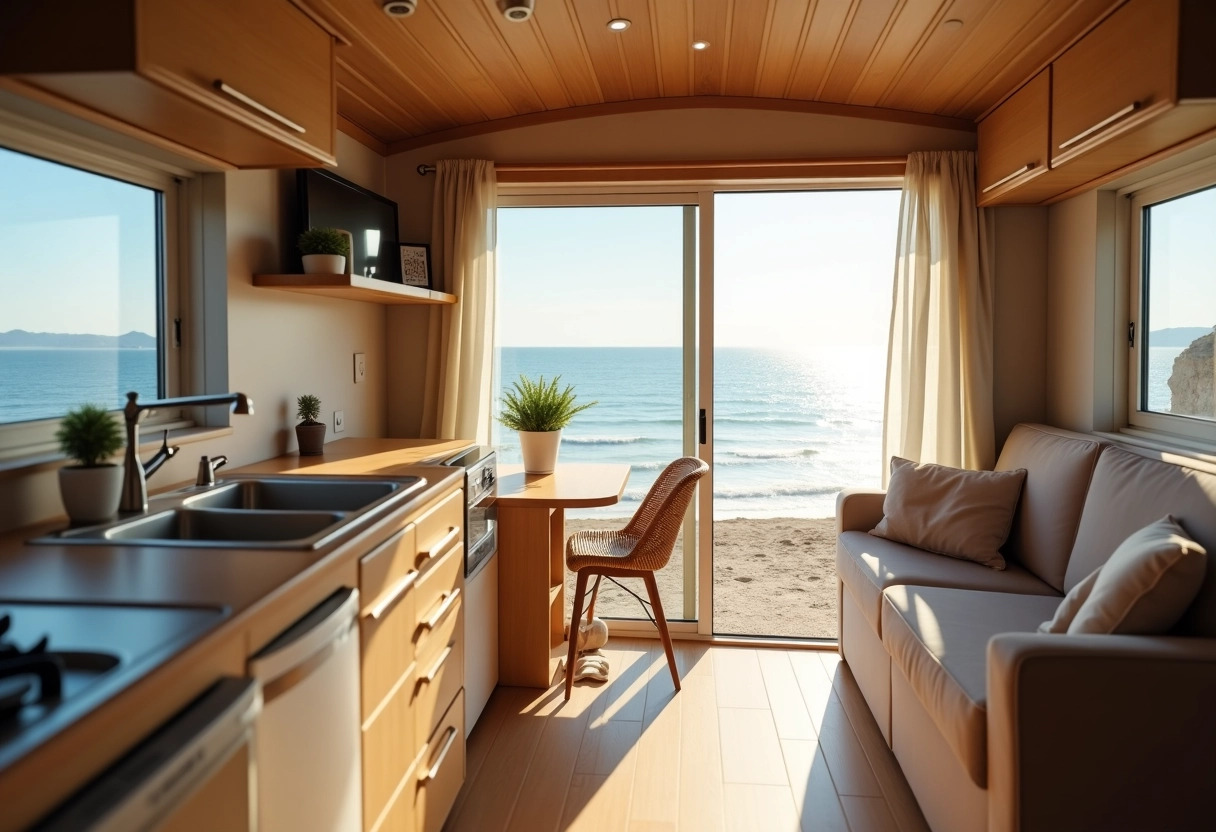 mobil-home bord de mer